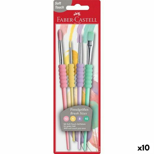 Pinceles Faber-Castell 4 Piezas Pastel (10 Unidades)  Comprati.