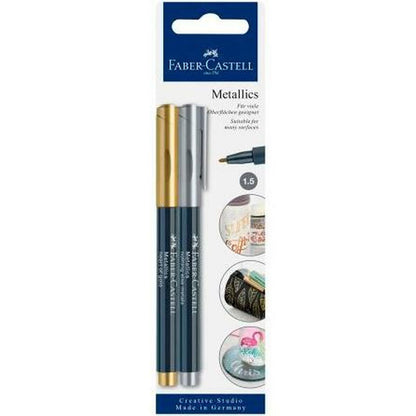 Set de Rotuladores Faber-Castell Creative Studio Metallics Dorado Metal (5 Unidades)  Comprati.