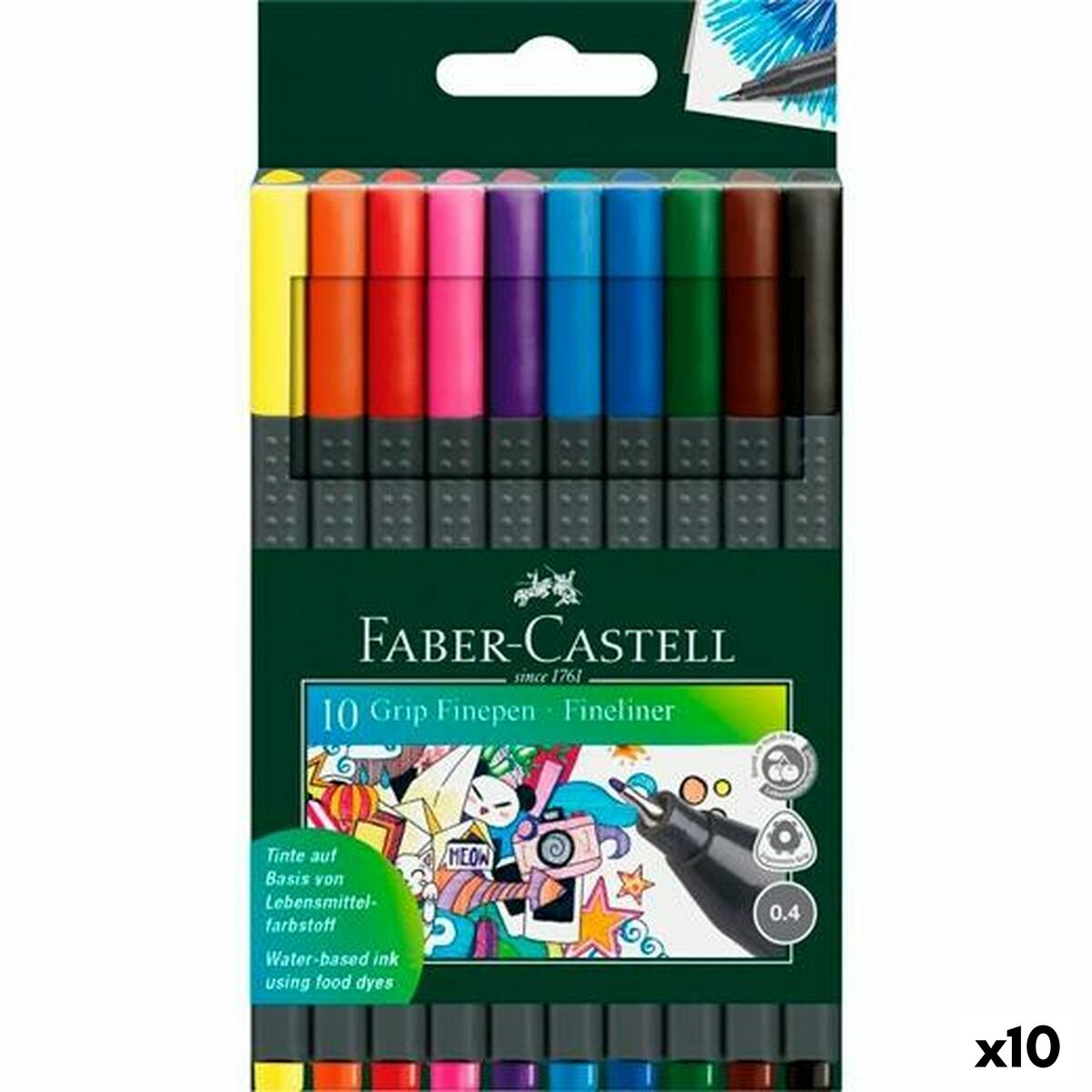 Set de Rotuladores Faber-Castell Grip Finepen (10 Unidades)  Comprati.