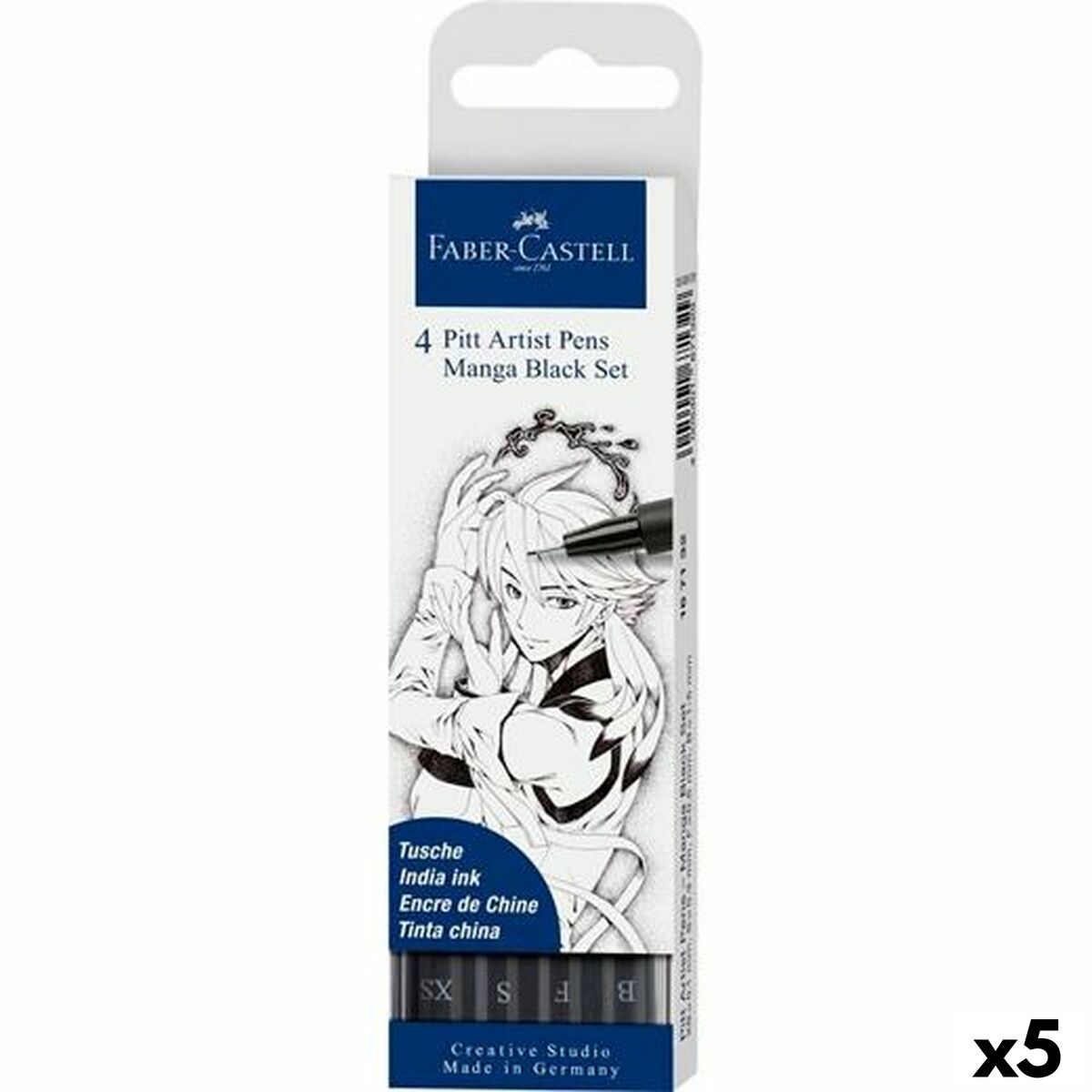 Set de Rotuladores Faber-Castell Pitt Artist Cómic, dibujo y manga Estuche Negro (5 Unidades)  Comprati.