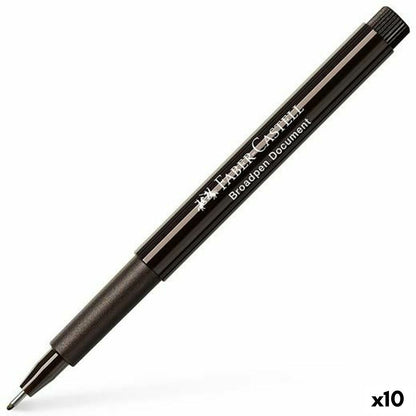 Rotuladores Faber-Castell Broadpen Document Negro (10 Unidades)  Comprati.