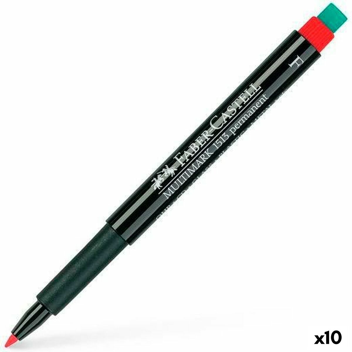 Rotulador permanente Faber-Castell Multimark 1513 F Rojo (10 Unidades)  Comprati.