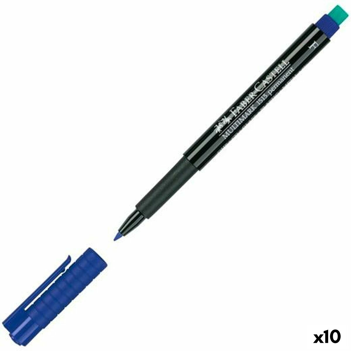 Rotulador permanente Faber-Castell Multimark 1513 F Azul (10 Unidades)  Comprati.