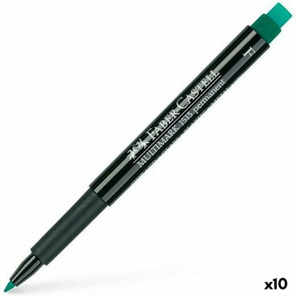 Rotulador permanente Faber-Castell Multimark 1513 F Verde (10 Unidades)  Comprati.