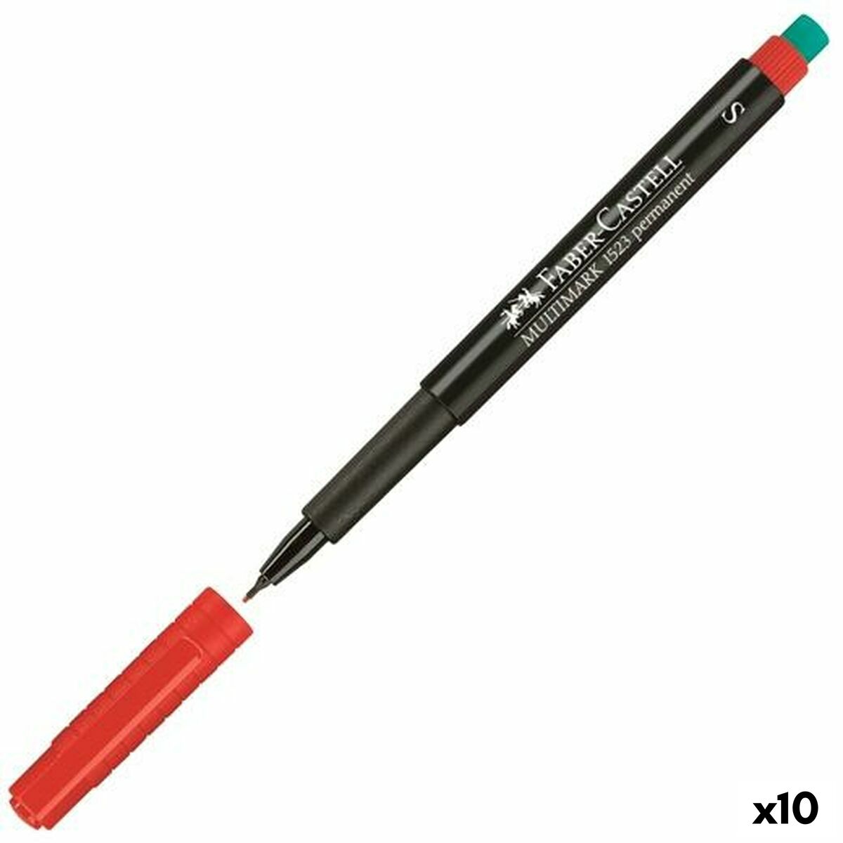 Rotulador permanente Faber-Castell Multimark 1523 M Rojo (10 Unidades)  Comprati.