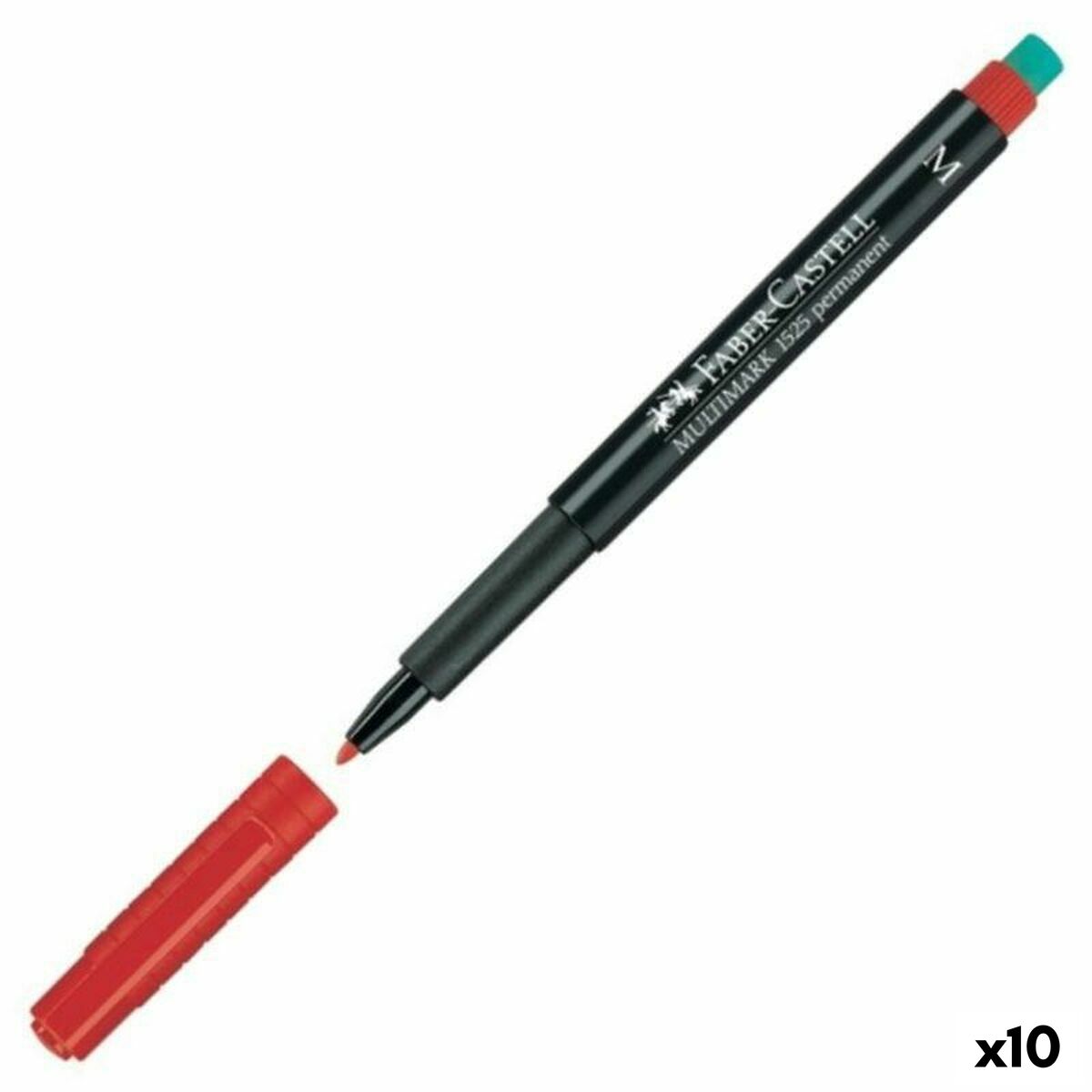 Rotulador permanente Faber-Castell Multimark 1525 M Rojo (10 Unidades)  Comprati.