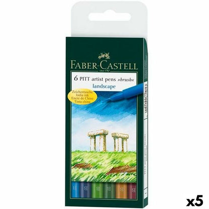 Set de Rotuladores Faber-Castell Pitt Artist Landscape Estuche (5 Unidades)  Comprati.