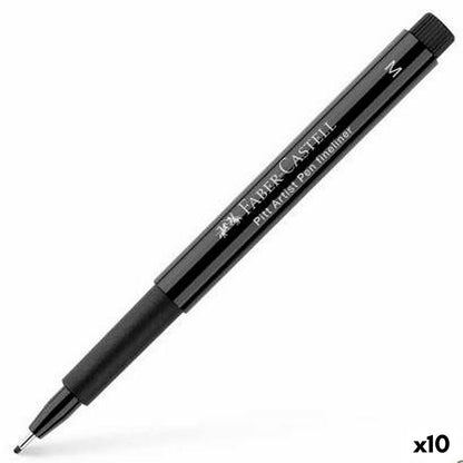 Rotulador permanente Faber-Castell Pitt Artist Negro (10 Unidades)  Comprati.