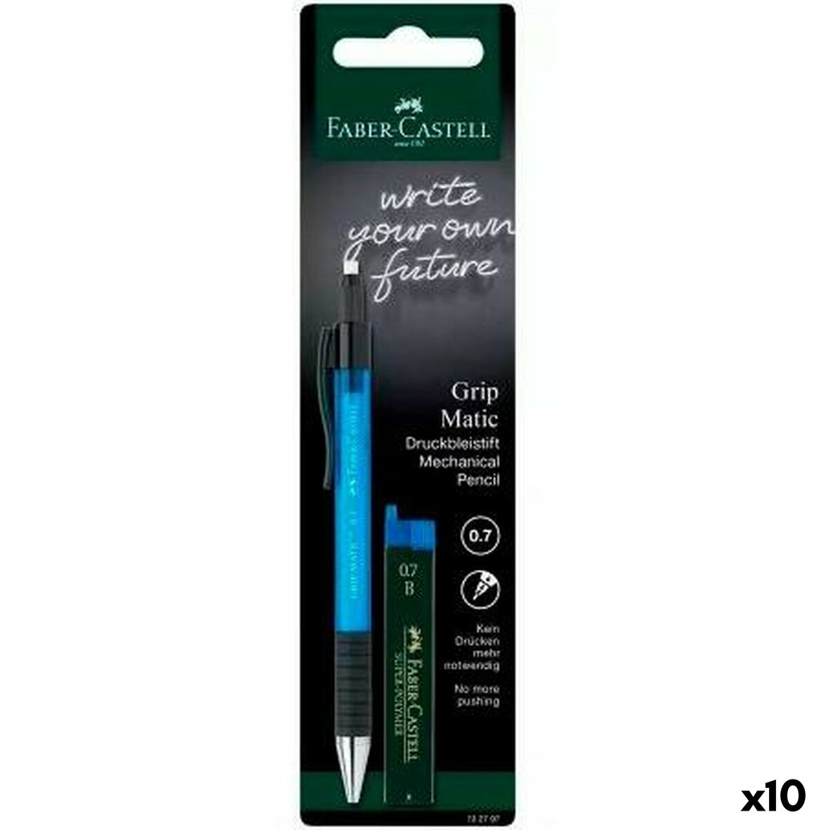 Portaminas Faber-Castell Grip  Matic Azul 0,7 mm (10 Unidades)  Comprati.