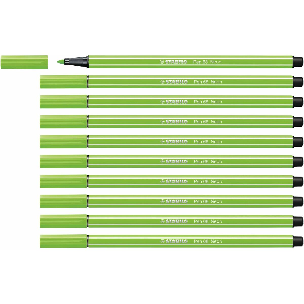 Rotuladores Stabilo Pen 68 Fluorescente Verde (10 Piezas)  Comprati.