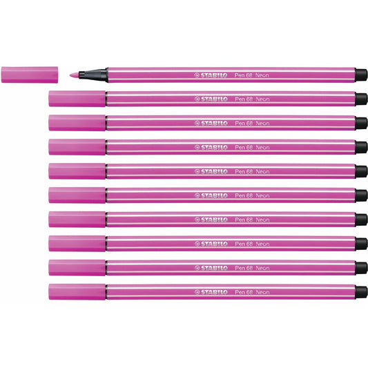 Rotuladores Stabilo Pen 68 Fluorescente Rosa (10 Piezas)  Comprati.