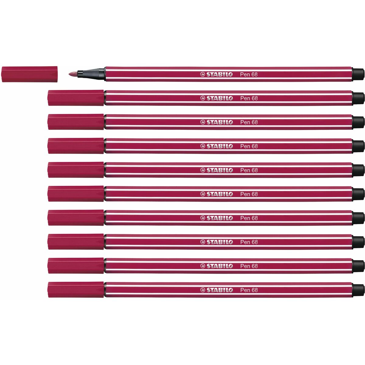 Rotuladores Stabilo Pen 68 Rojo Oscuro (10 Piezas)  Comprati.