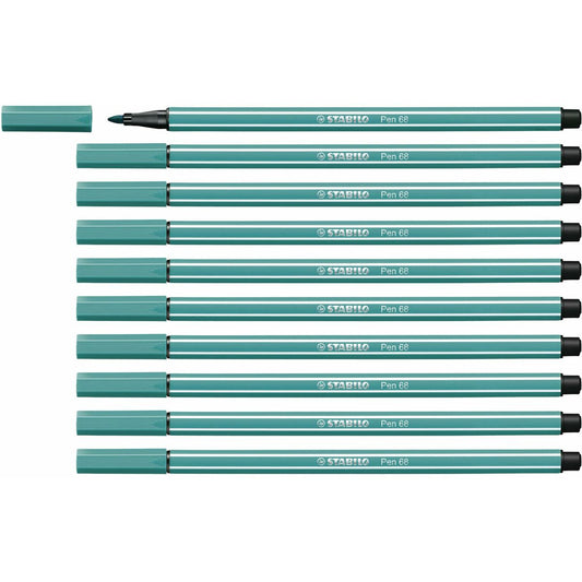 Rotuladores Stabilo Pen 68 Turquesa (10 Piezas)  Comprati.