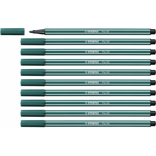 Rotuladores Stabilo Pen 68 Verde Turquesa (10 Piezas)  Comprati.