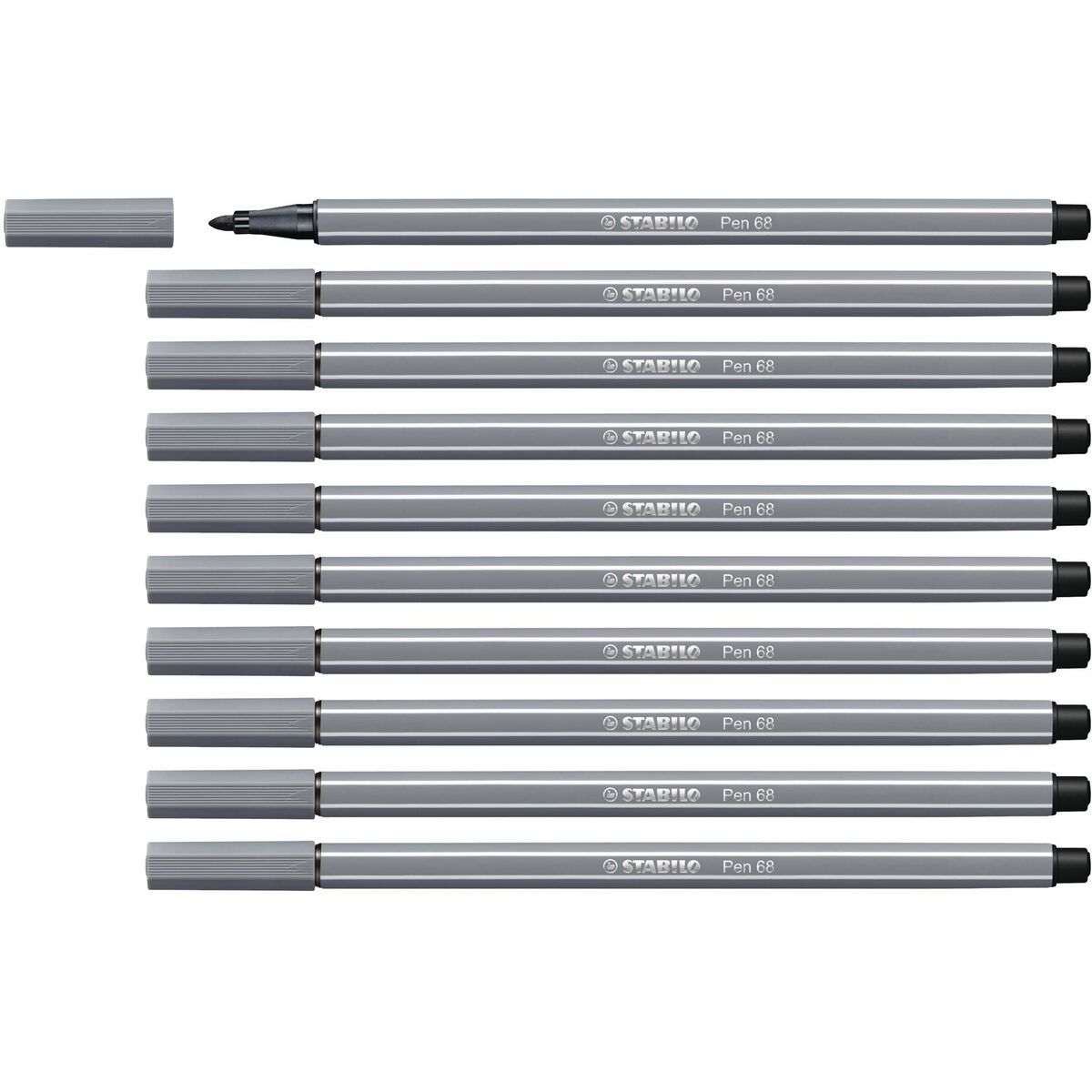 Rotuladores Stabilo Pen 68 Gris oscuro (10 Piezas)  Comprati.