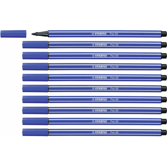 Rotuladores Stabilo Pen 68 Azul marino (10 Piezas)  Comprati.