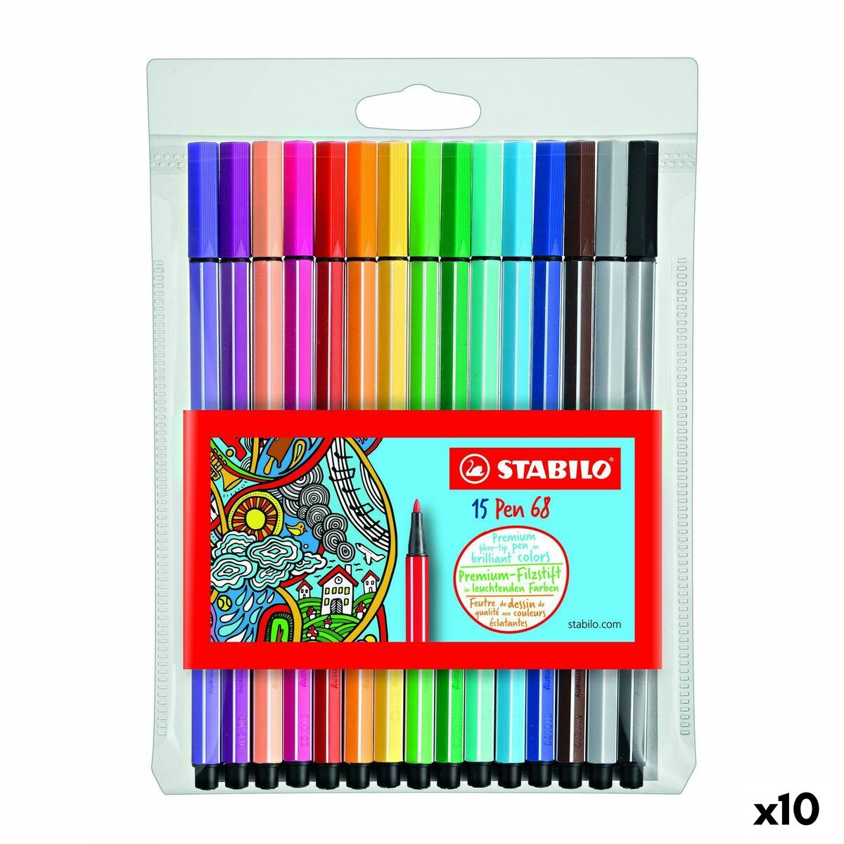 Set de Rotuladores Stabilo Pen 68 Multicolor (10 Unidades)  Comprati.