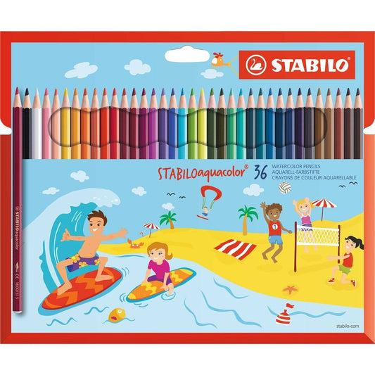 Lápices de Colores Acuarelables Stabilo Aquacolor Multicolor 36 Piezas  Comprati.