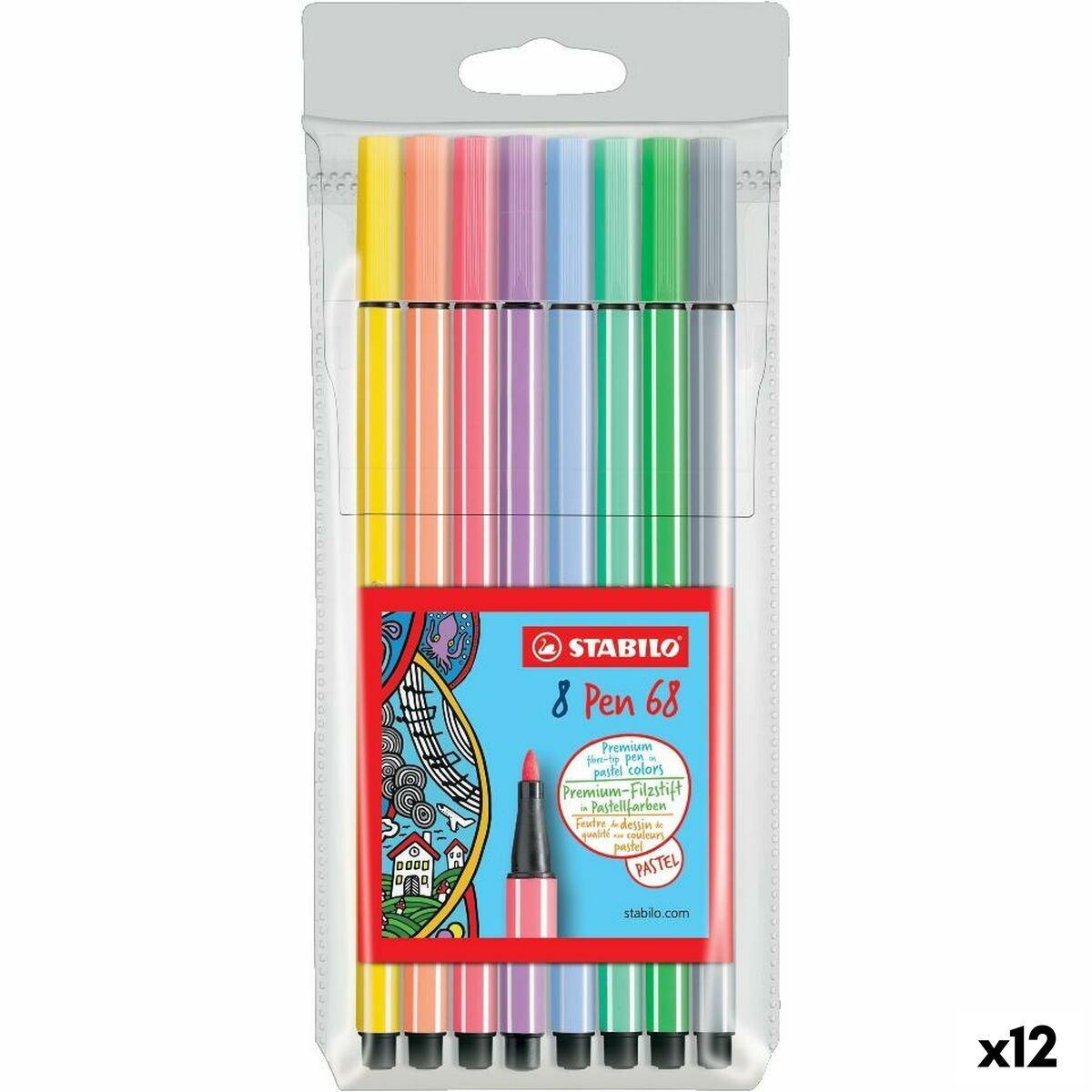 Set de Rotuladores Stabilo Pen 68 Multicolor 8 Piezas 12 Unidades  Comprati.