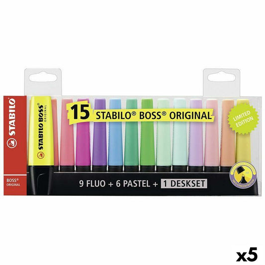 Set de Marcadores Fluorescentes Stabilo Boss Multicolor (5 Unidades)  Comprati.