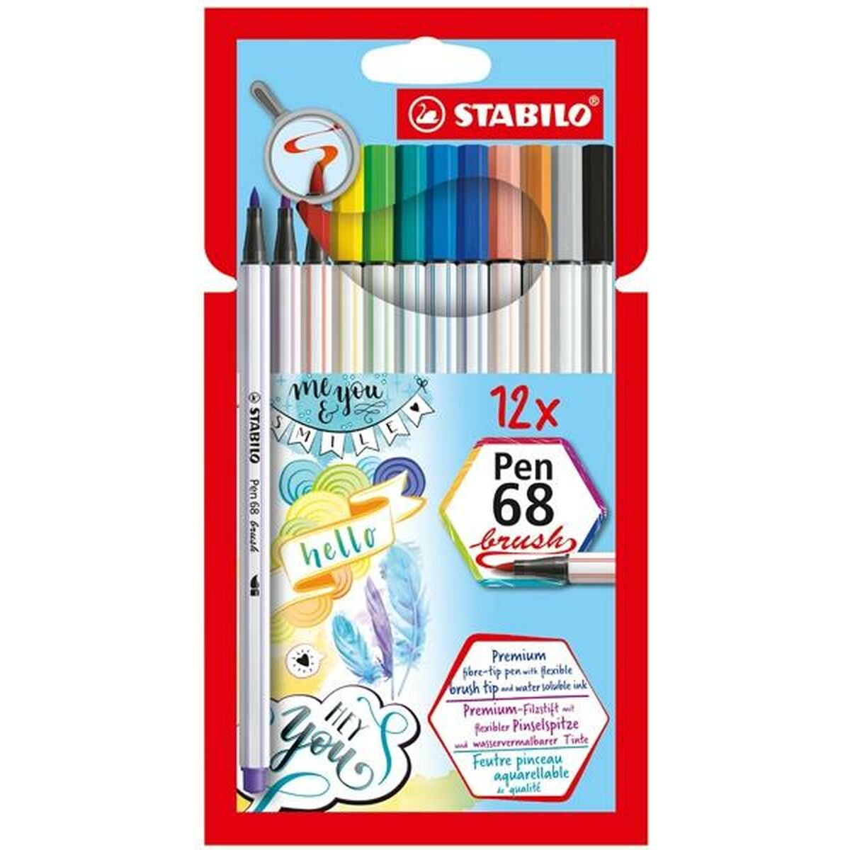 Set de Rotuladores Stabilo Pen 68 Brush 12 Piezas Multicolor  Comprati.