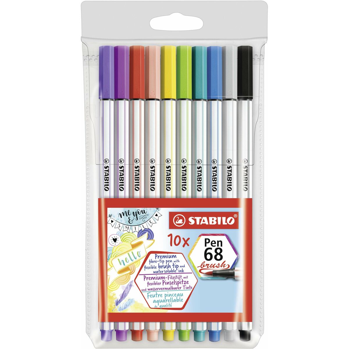 Set de Rotuladores Stabilo Pen 68 Brush 10 Piezas Multicolor  Comprati.