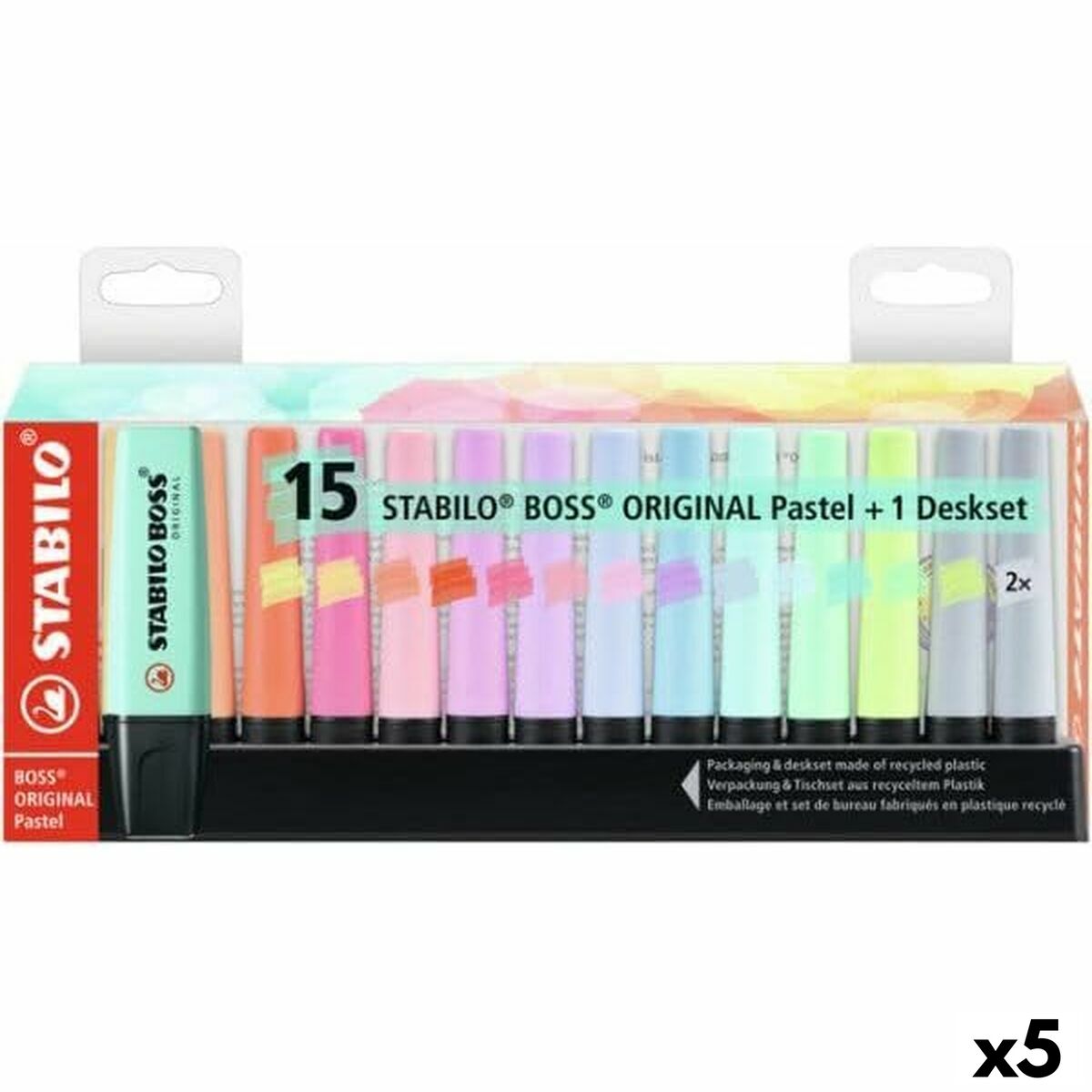 Set de Marcadores Fluorescentes Stabilo Boss Multicolor (5 Unidades)  Comprati.