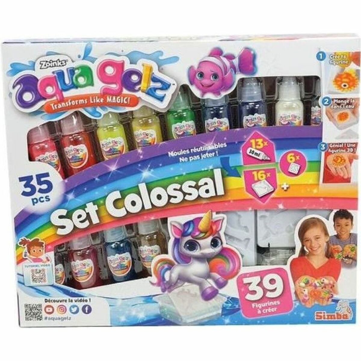 Set de pintura Simba Aqua Gelz Multicolor 39 Piezas  Comprati.