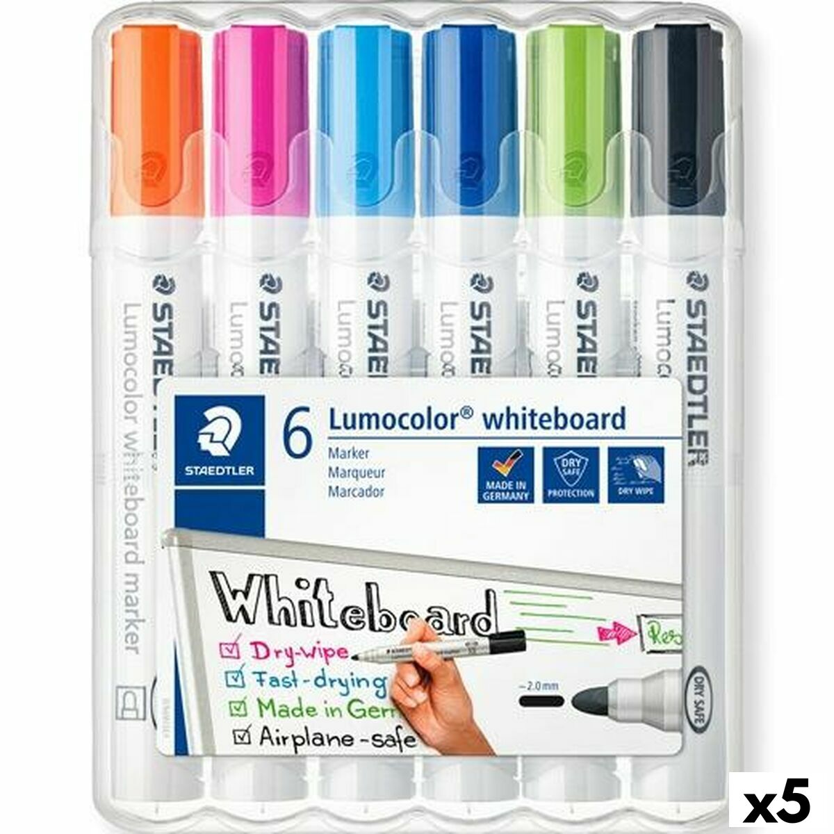 Set de Marcadores Staedtler Lumocolor 351 Pizarra blanca 6 Piezas (5 Unidades)  Comprati.