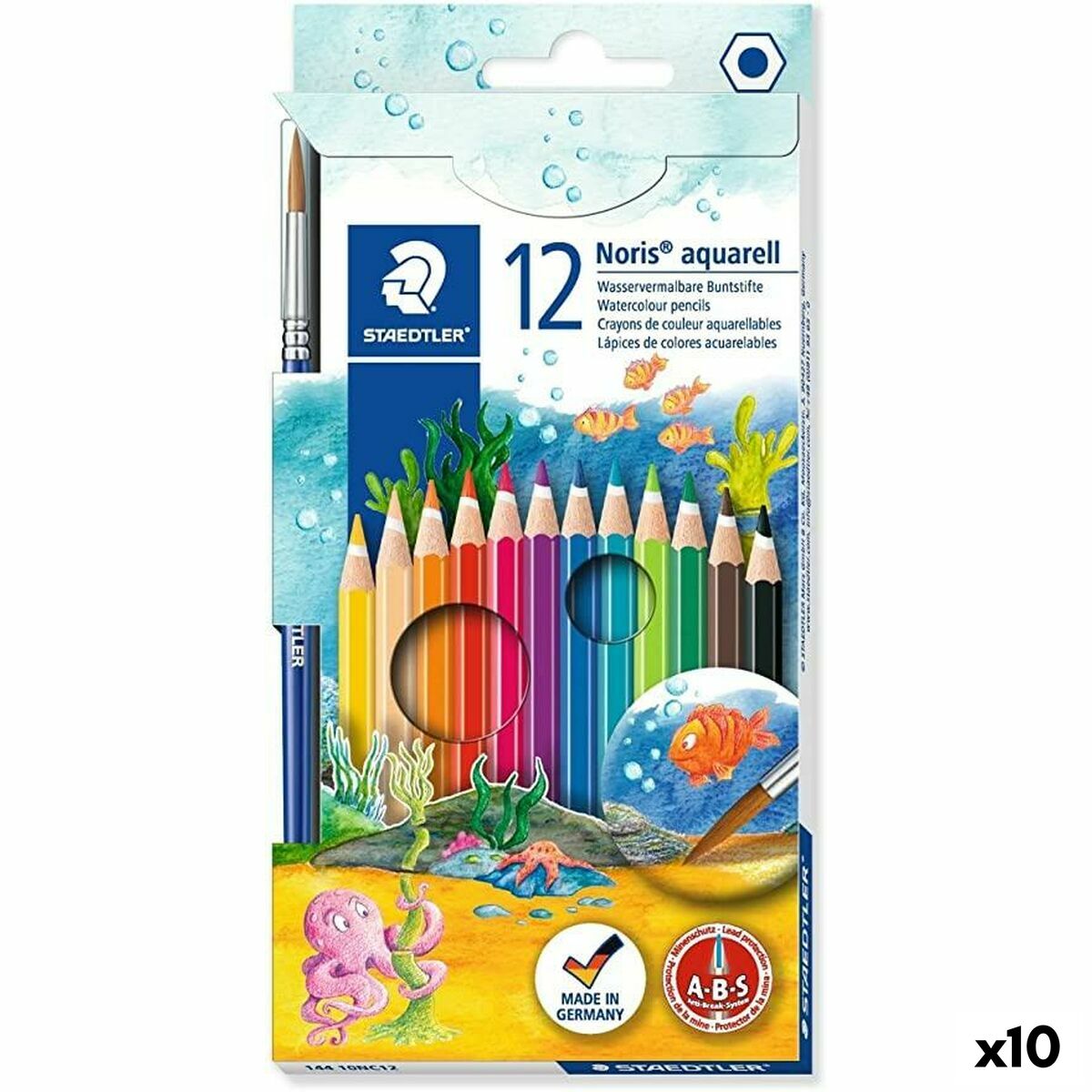 Lápices de Colores Acuarelables Staedtler Noris 12 Piezas Multicolor (10 Unidades)  Comprati.