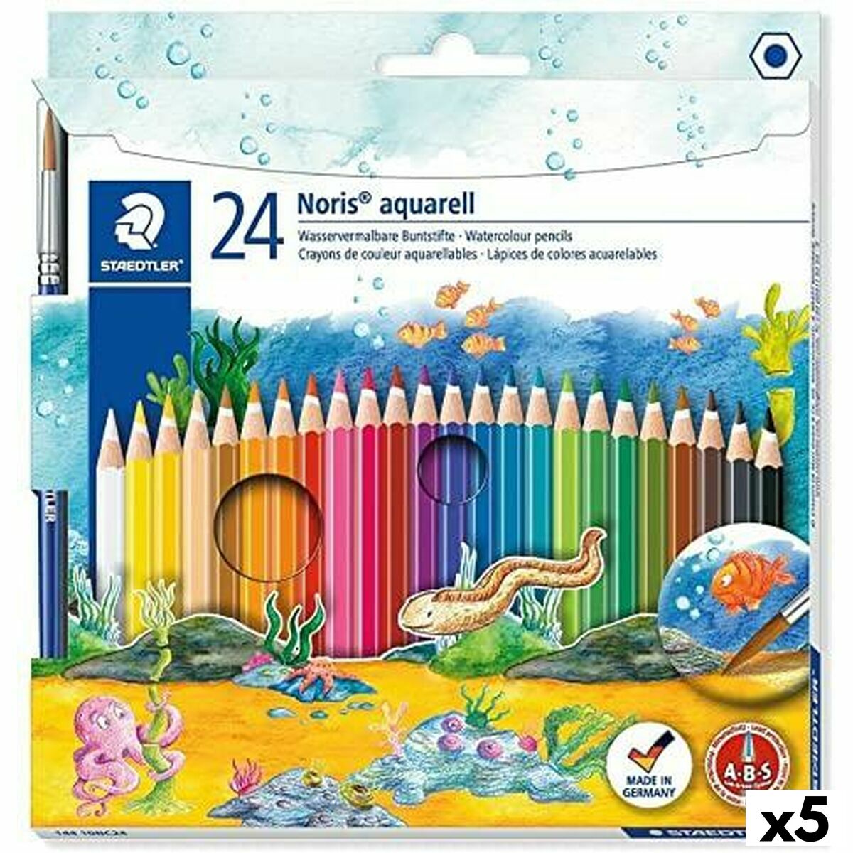 Lápices de Colores Acuarelables Staedtler Noris Multicolor (5 Unidades)  Comprati.