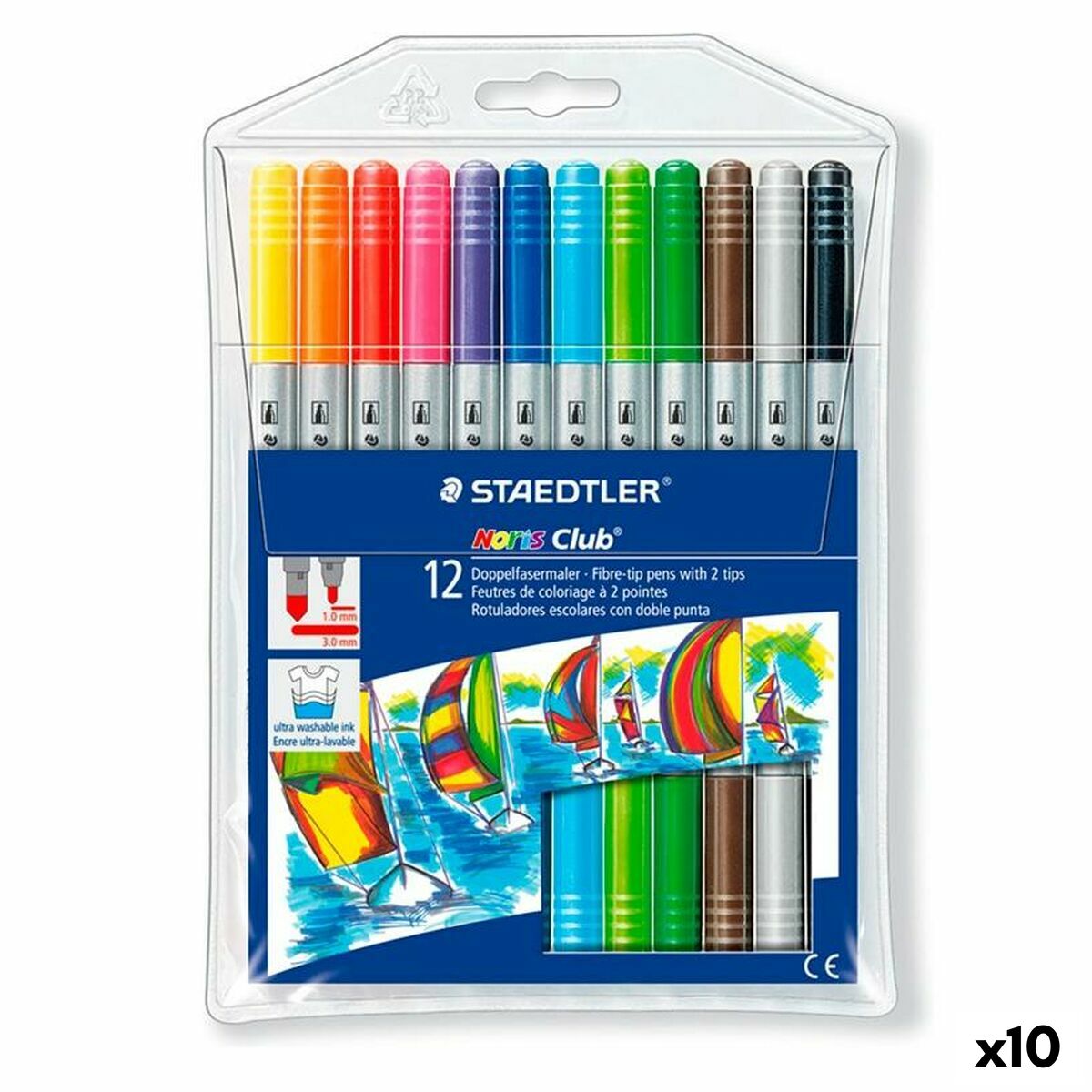 Set de Rotuladores Staedtler Noris Club Doble punta Multicolor (10 Unidades)  Comprati.