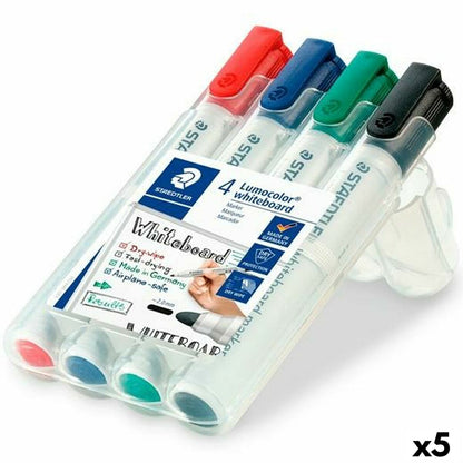 Set de Rotuladores Staedtler Lumocolor Pizarra blanca 4 Piezas Multicolor (5 Unidades)  Comprati.