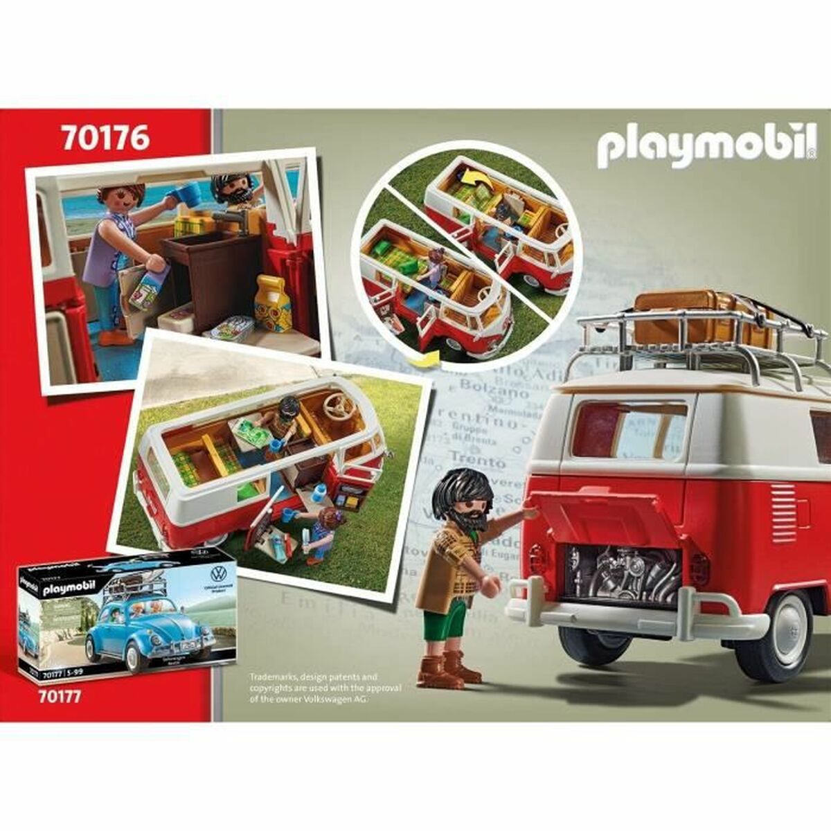 Playset de Vehículos Playmobil 70176 Volkswagen T1 Bus Rojo  Comprati.