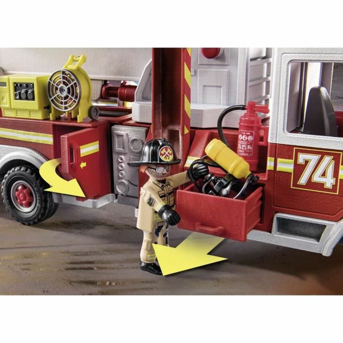 Playset de Vehículos   Playmobil Fire Truck with Ladder 70935         113 Piezas  Comprati.