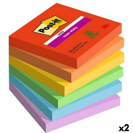 Notas Adhesivas Post-it Super Sticky Multicolor 6 Piezas 76 x 76 mm (2 Unidades)  Comprati.