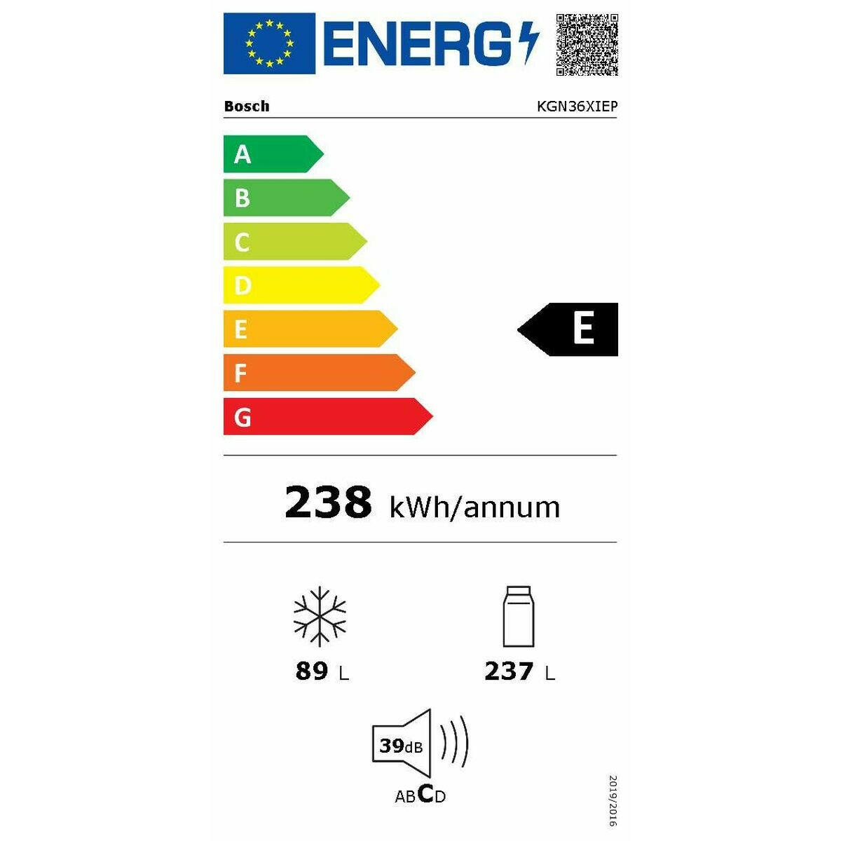 Frigorífico combinado BOSCH KGN36VIEA Acero (186 x 60 cm)  Comprati.