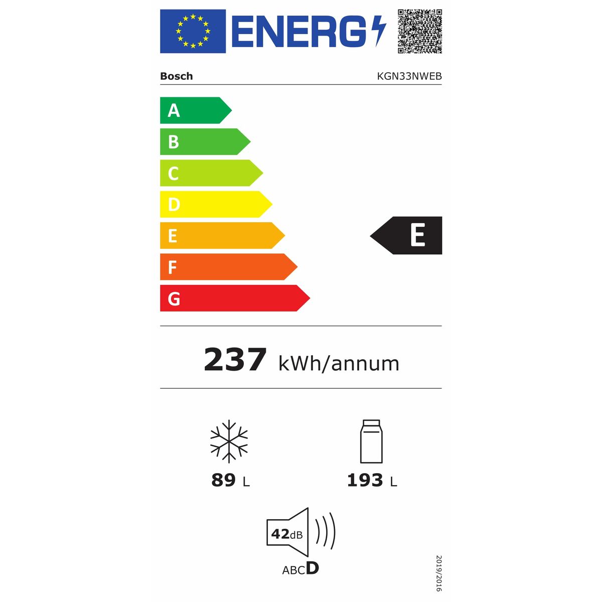 Frigorífico combinado BOSCH KGN33NWEB Blanco  Comprati.