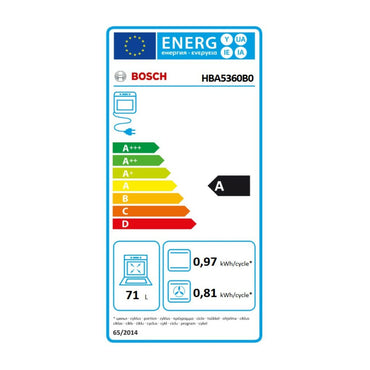 Horno Multifunción BOSCH HBA5360B0 71 l 3400W Negro 71 L  Comprati.