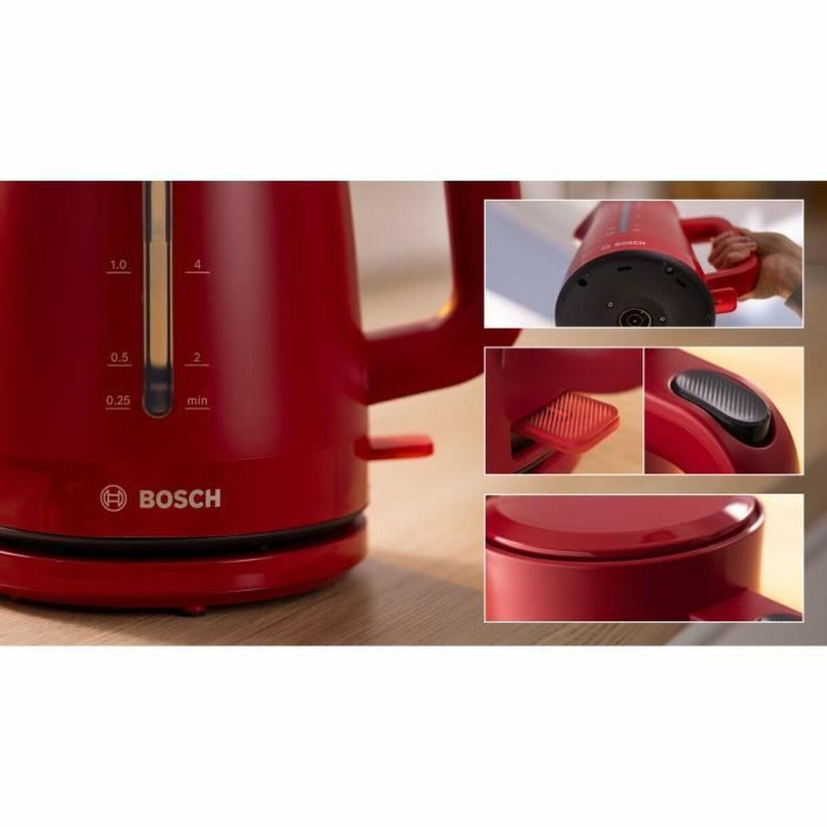 Hervidor BOSCH TWK3M124 Rojo Plástico 2400 W 1,7 L (1 unidad)  Comprati.