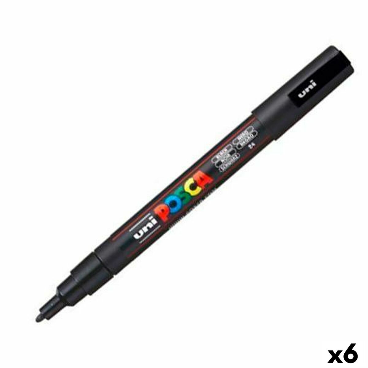 Rotulador POSCA PC-3M Negro (6 Unidades)  Comprati.