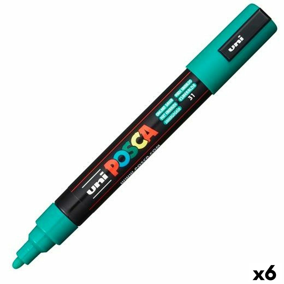 Rotulador permanente POSCA Verde Esmeralda (6 Unidades)  Comprati.