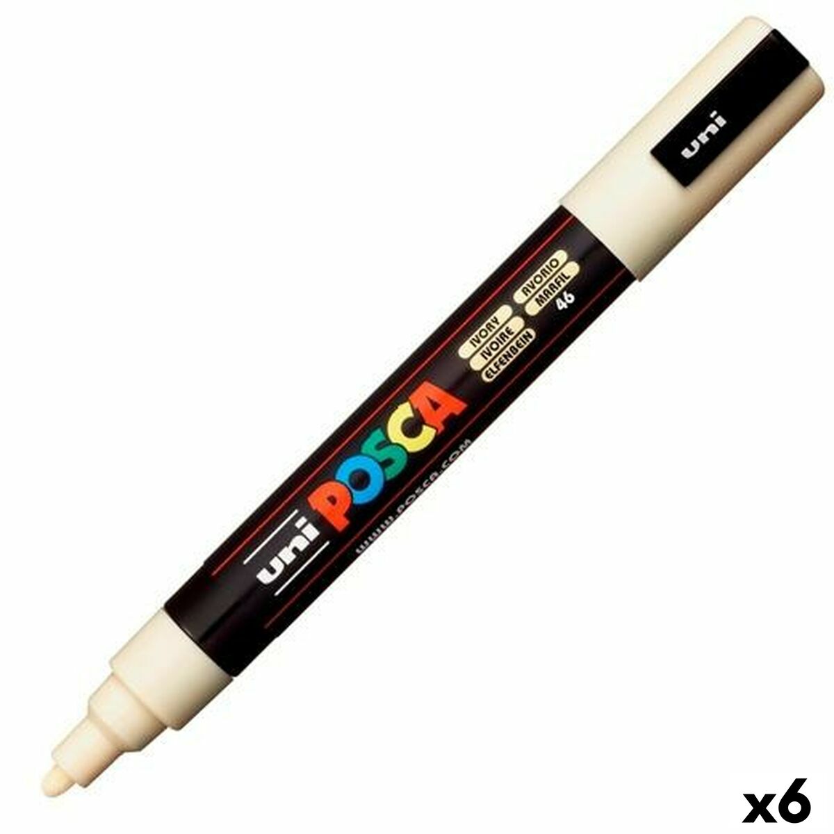 Rotuladores POSCA PC-5M Marfil (6 Piezas) (6 Unidades)  Comprati.