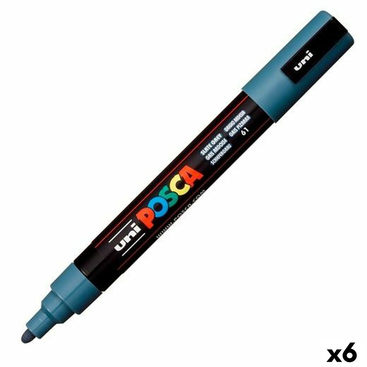 Rotuladores POSCA PC-5M Gris oscuro (6 Unidades)  Comprati.