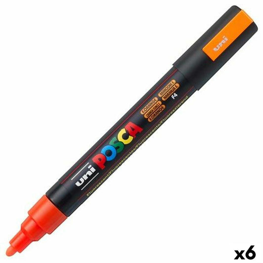 Rotuladores POSCA PC-5M Punta de bala Flúor Naranja (6 Unidades)  Comprati.