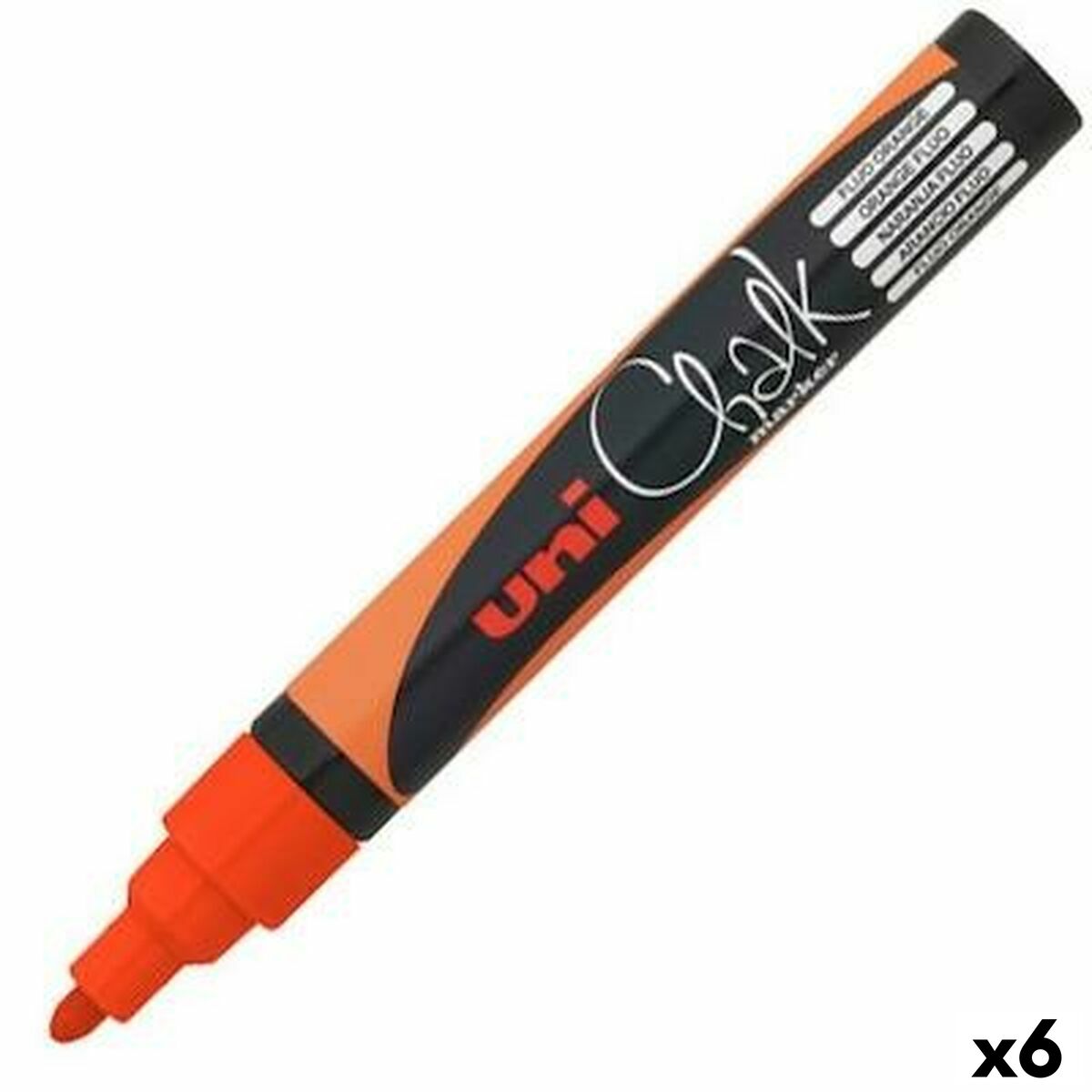 Rotuladores de tiza líquida Uni-Ball PWE-5M Fluor Naranja (6 Unidades)  Comprati.