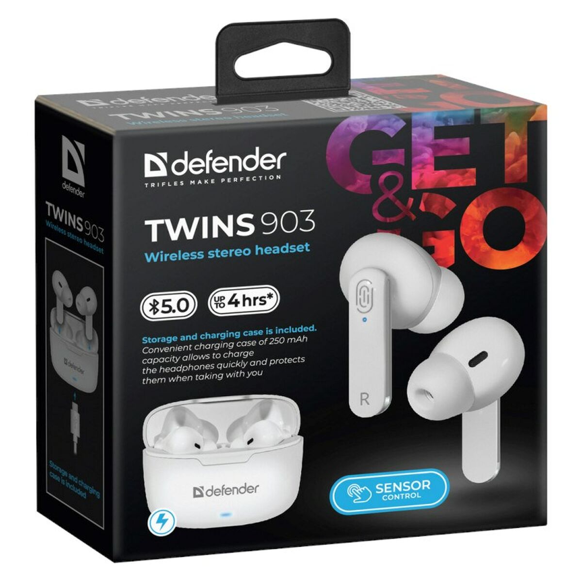 Auriculares in Ear Bluetooth Defender TWINS 903 Blanco Multicolor  Comprati.