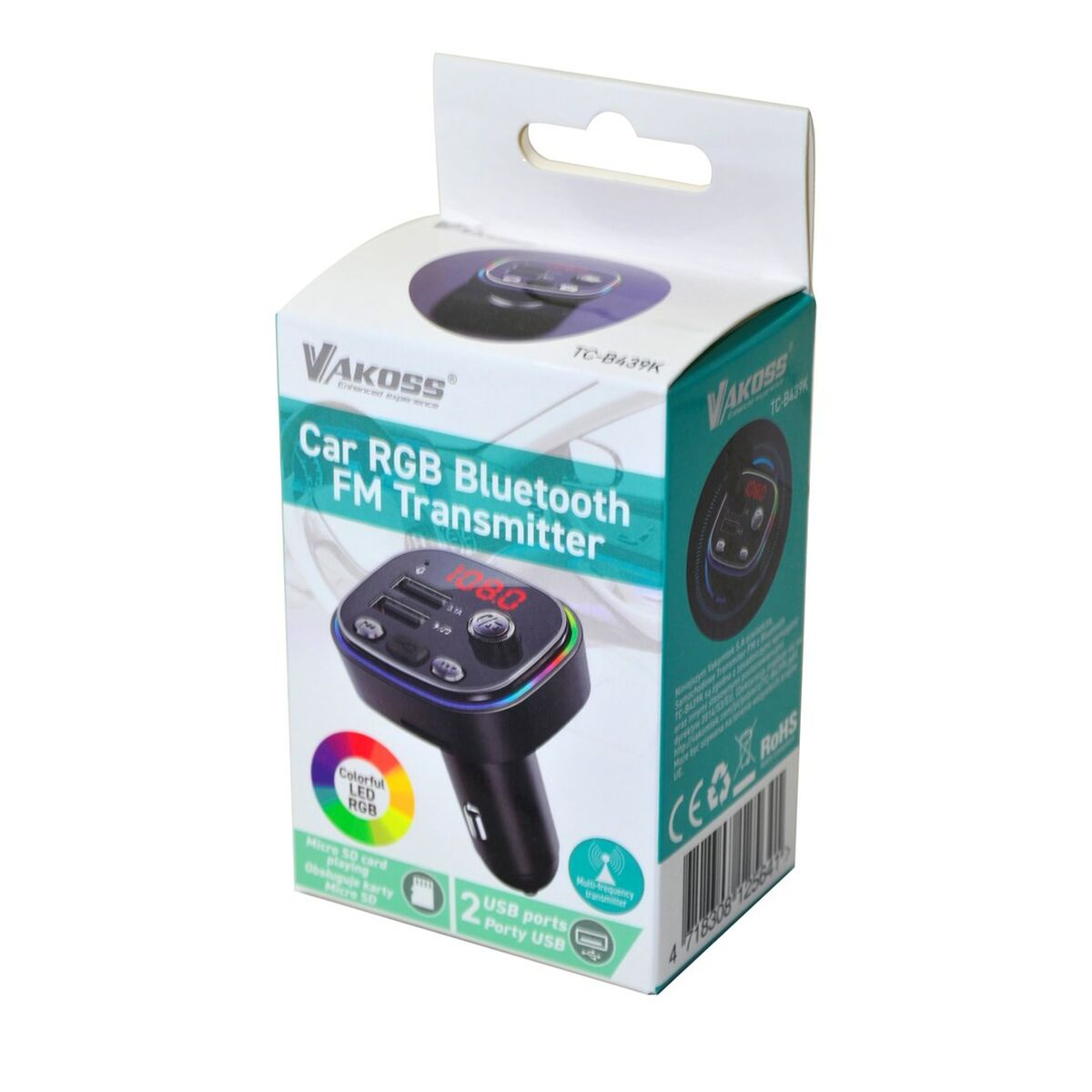 Reproductor MP3 y Transmisor FM para Coche Vakoss TC-B439K  Comprati.