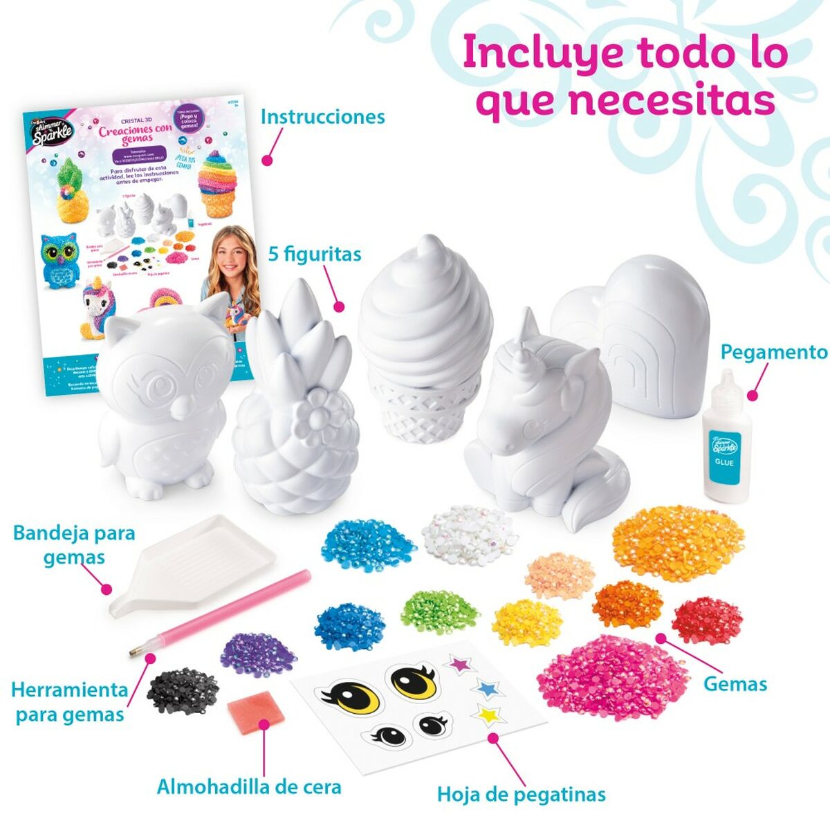 Juego de Manualidades Cra-Z-Art 3D Crystal Gem Creations 4 Unidades 6 x 10 x 6 cm  Comprati.