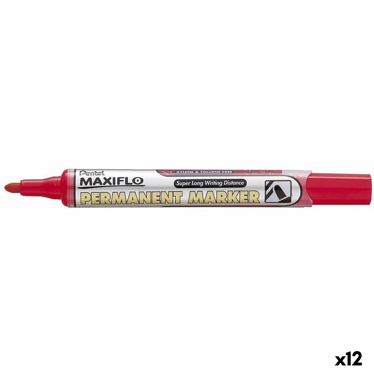 Rotulador permanente Pentel NLF50 Rojo 12 Piezas (12 Unidades)  Comprati.